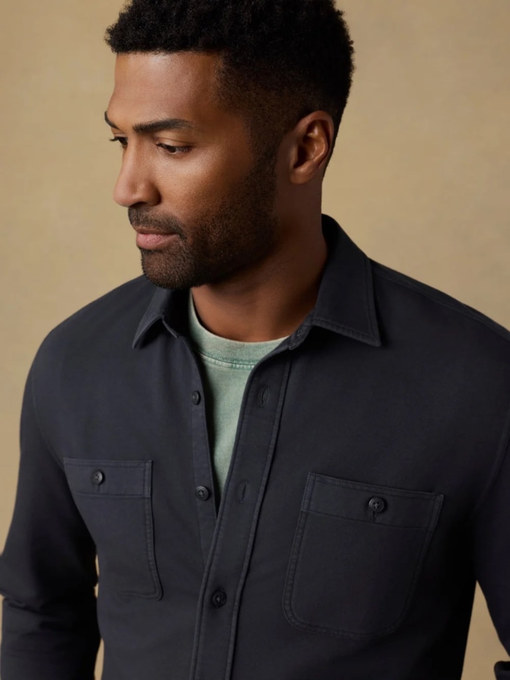 Faherty Seasons Knit Shirt Orig. $148 charcoal